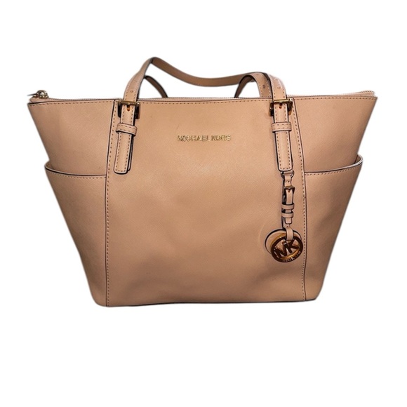 MICHAEL Michael Kors Jet Set Travel Large Saffiano Leather Tote Bag Tan